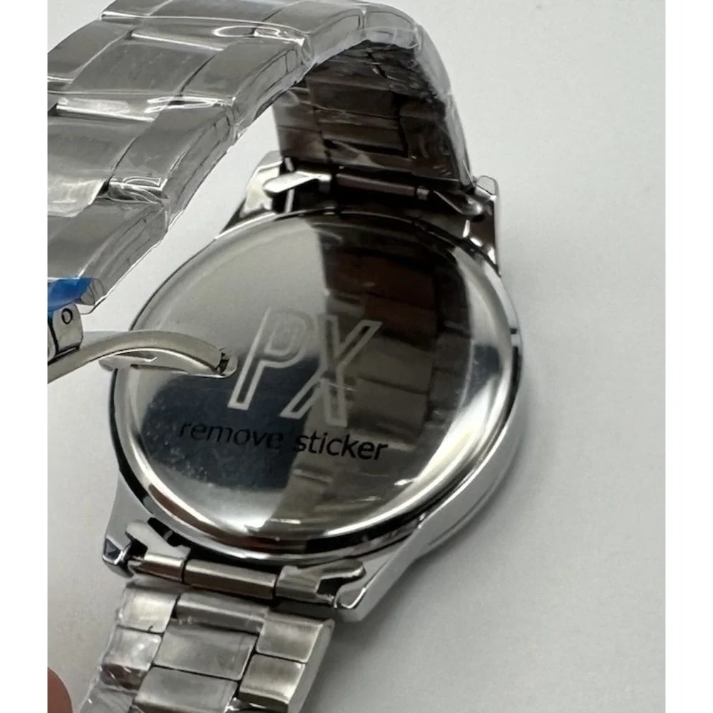 PX‎ Watch Silver Tone Bracelet With Brown Face Model 9WA9001M